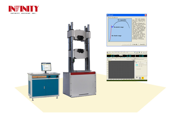 Maximum d'espace de traction 1000 mm Machine d'essai hydraulique universelle pour épaisseur de serrage d'échantillon plat 0-60 mm