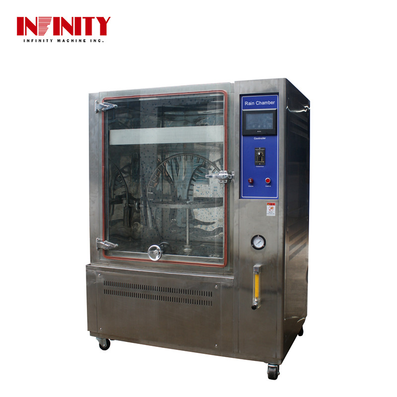 Chambre d'essai de pluie en acier inoxydable IPX3 IPX4 pour laboratoire 600 mm ¢ 1200 mm ¢ 0,4 mm AC220V 50 Hz 5A