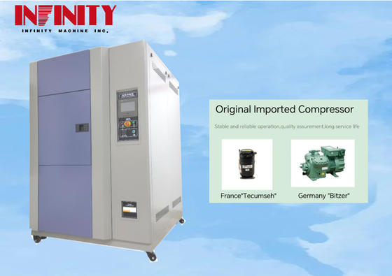 Variations de température Chambre d'essai d'impact à chaud et à froid avec compresseur Bitzer semi-compact