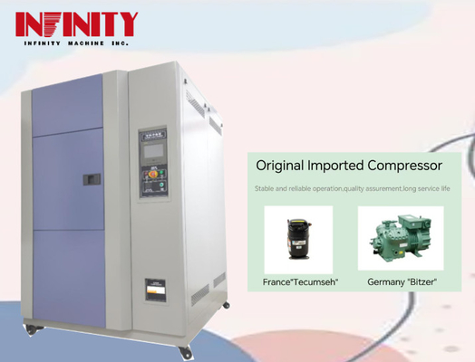 Uniformité de température  2.0C Chambre d'essai à choc chaud-froid programmable avec fenêtre d'observation