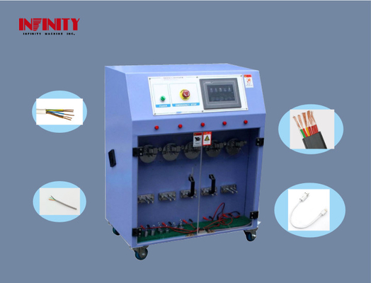 Utilisation durable Machine d'essai de fil à cinq stations pour l'essai de pliage par balancement de la ligne de signal