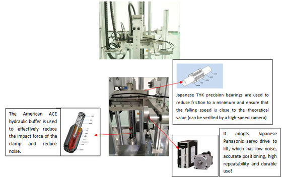 Machine d'essai de chute directionnelle IEC 60068-2-31/32 pour appareils mobiles : smartphone, tablette, ordinateur portable