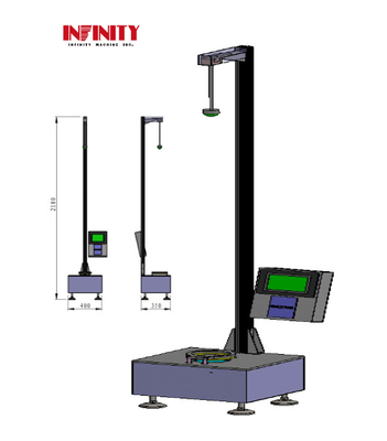 Machine d'essai d'impact de fléchettes en chute de haute précision Dimension de mesure 300g-2000g