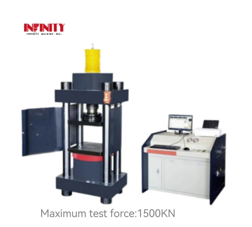 Machine d'essai de compression par servo microélectro-hydraulique avec force d'essai de 1500KN
