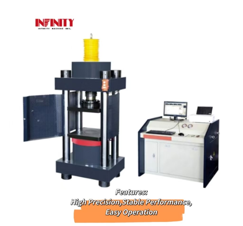 Charge maximale 3000KN Four Column Micro électro hydraulique Servo machine d'essai de compression